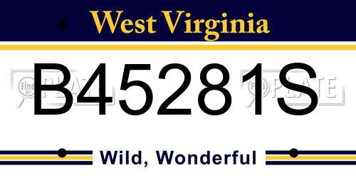 B45281S West Virginia License Plate
