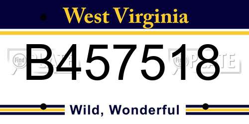 B457518 West Virginia License Plate