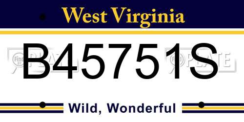B45751S West Virginia License Plate