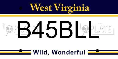 B45BLL West Virginia License Plate
