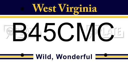B45CMC West Virginia License Plate