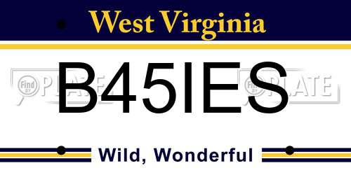 B45IES West Virginia License Plate