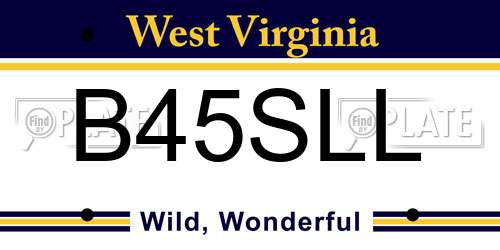 B45SLL West Virginia License Plate
