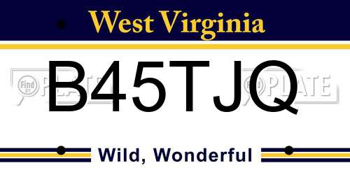 B45TJQ West Virginia License Plate