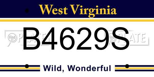 B4629S West Virginia License Plate