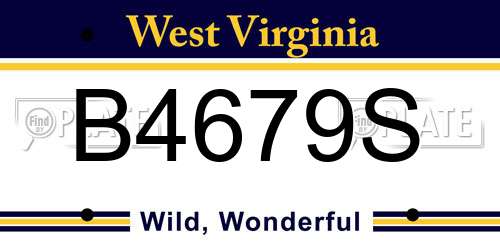 B4679S West Virginia License Plate
