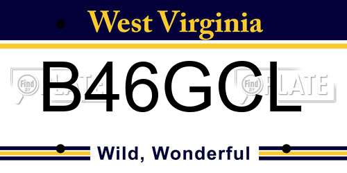 B46GCL West Virginia License Plate