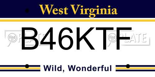 B46KTF West Virginia License Plate