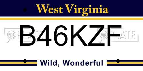 B46KZF West Virginia License Plate
