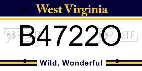 B4722O West Virginia License Plate