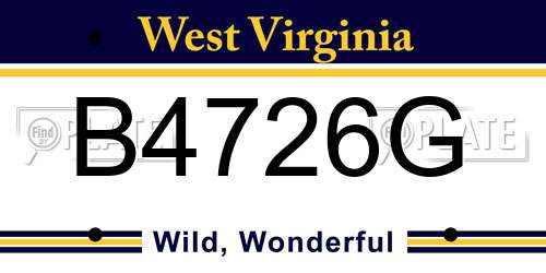 B4726G West Virginia License Plate