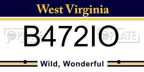 B472IO West Virginia License Plate