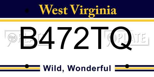 B472TQ West Virginia License Plate