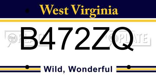 B472ZQ West Virginia License Plate