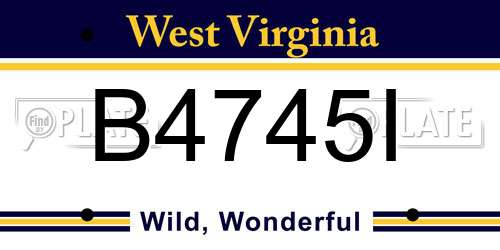 B4745I West Virginia License Plate