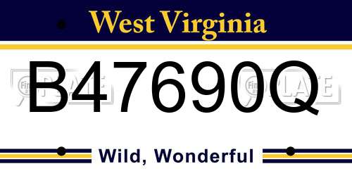 B47690Q West Virginia License Plate