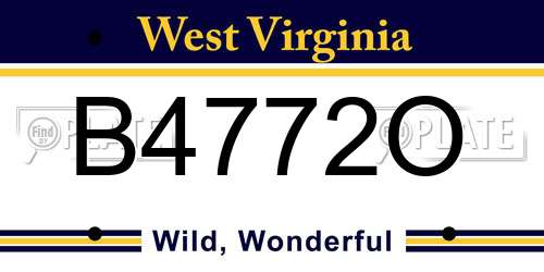 B4772O West Virginia License Plate