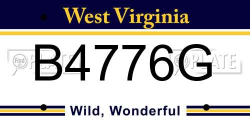 B4776G West Virginia License Plate