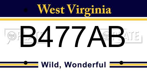 B477AB West Virginia License Plate