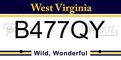 B477QY West Virginia License Plate