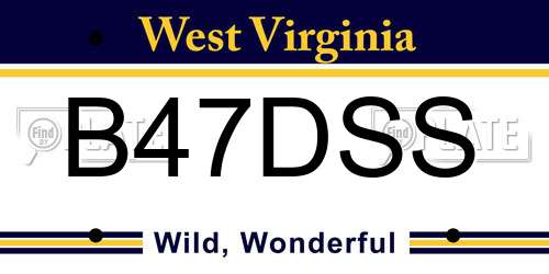 B47DSS West Virginia License Plate