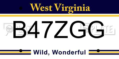 B47ZGG West Virginia License Plate
