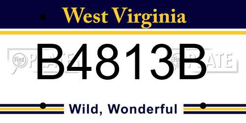 B4813B West Virginia License Plate