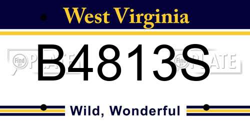 B4813S West Virginia License Plate