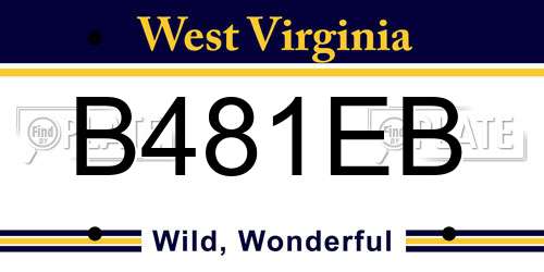B481EB West Virginia License Plate