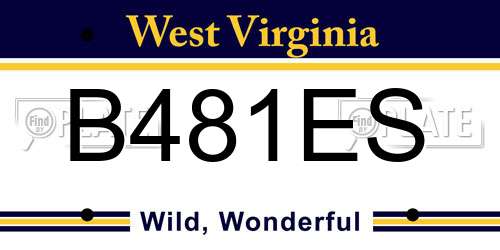 B481ES West Virginia License Plate