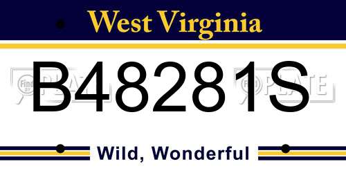 B48281S West Virginia License Plate