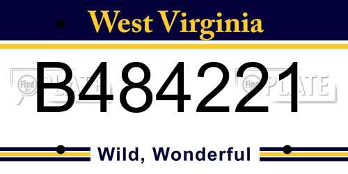 B484221 West Virginia License Plate