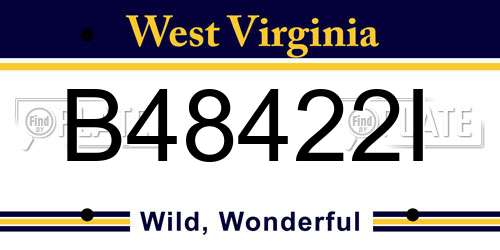 B48422I West Virginia License Plate