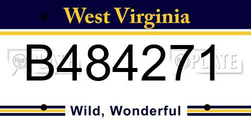 B484271 West Virginia License Plate