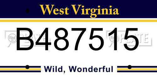 B487515 West Virginia License Plate