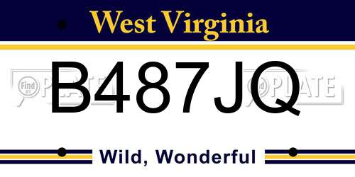 B487JQ West Virginia License Plate