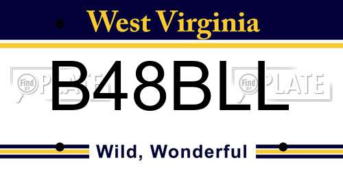 B48BLL West Virginia License Plate