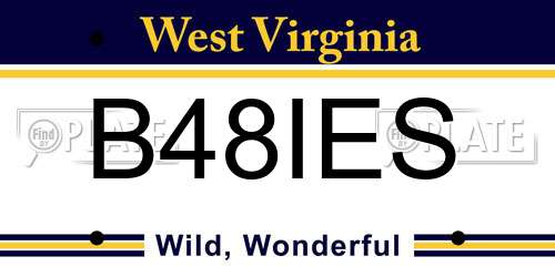 B48IES West Virginia License Plate