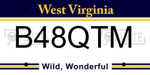 B48QTM West Virginia License Plate