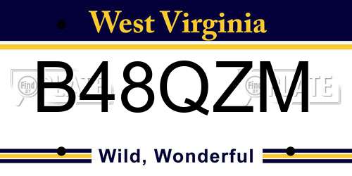 B48QZM West Virginia License Plate