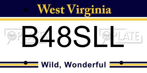 B48SLL West Virginia License Plate