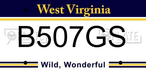 B507GS West Virginia License Plate