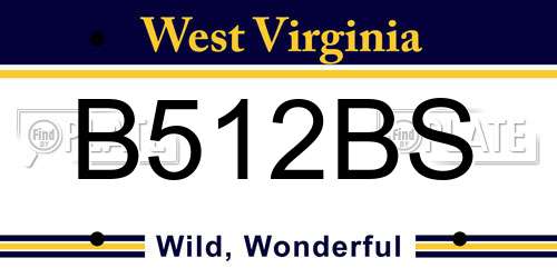 B512BS West Virginia License Plate