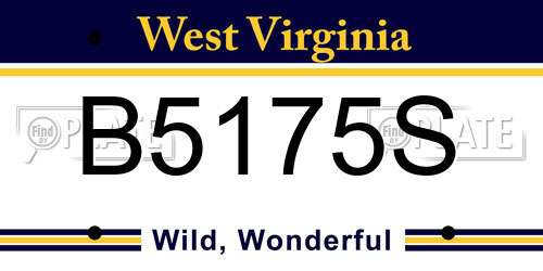 B5175S West Virginia License Plate