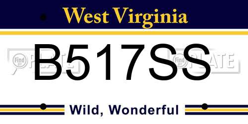B517SS West Virginia License Plate