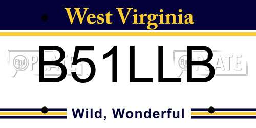 B51LLB West Virginia License Plate