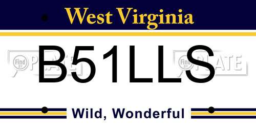 B51LLS West Virginia License Plate