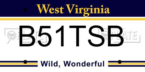 B51TSB West Virginia License Plate