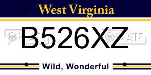 B526XZ West Virginia License Plate