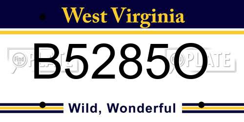 B5285O West Virginia License Plate